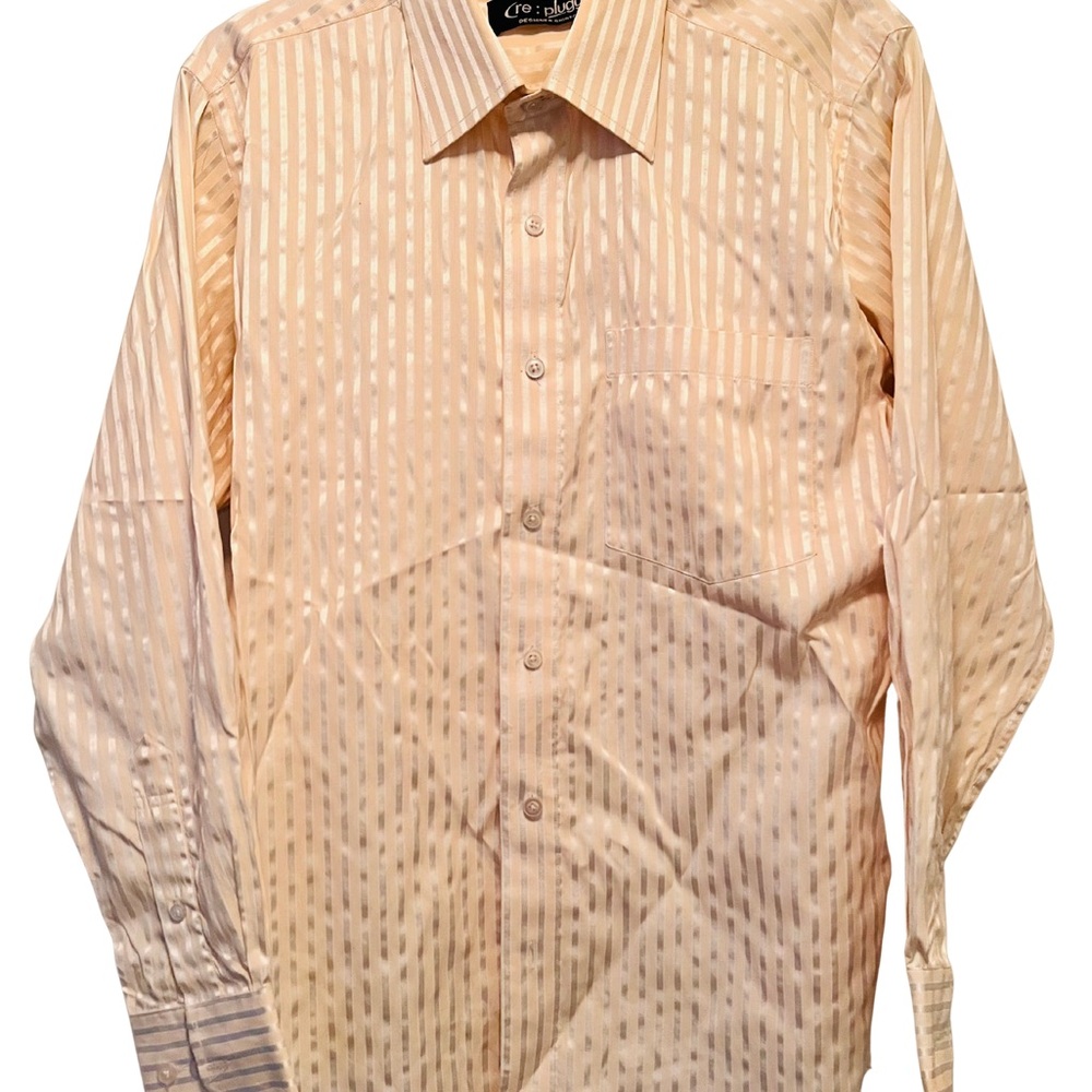 cre:plugg Men's Pink Striped Long Sleeve Dress Shirt | Size L | $25